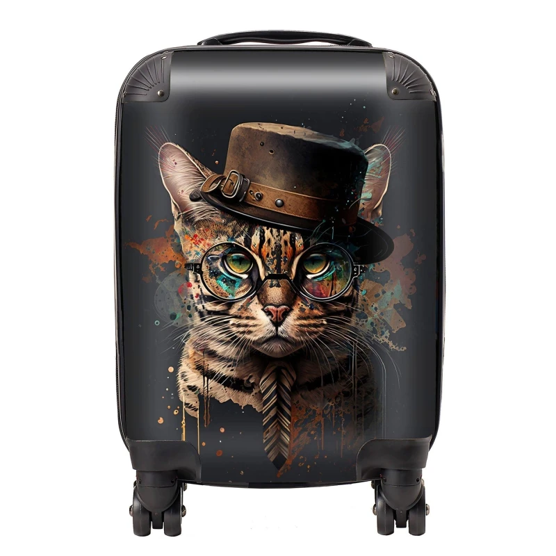 Image of Warren Reed - Designer Bengal Cat Splashart Suitcase Size: Small Multicolor Unisex Small