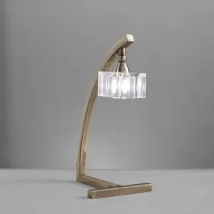 Image of Table lamp Cuadrax 1 Bulb G9, antique brass