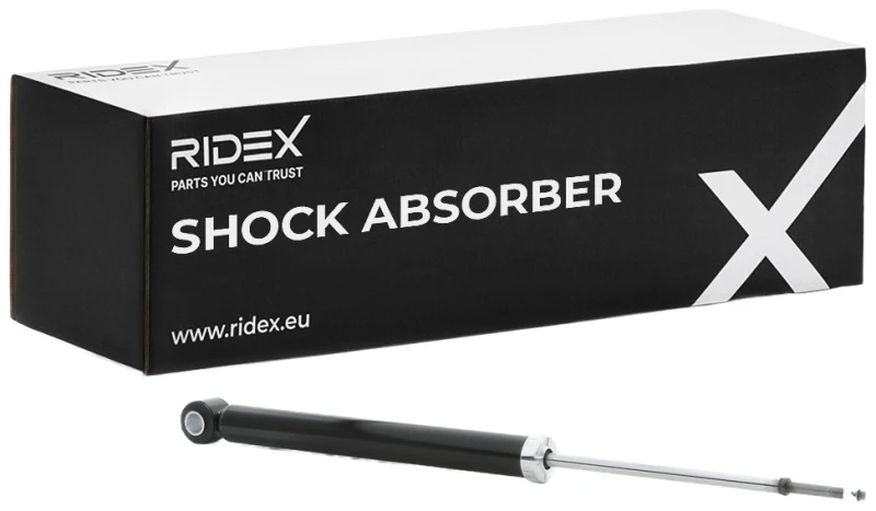 Image of RIDEX 854S1356 Shock absorber Rear Axle, Gas Pressure, Twin-Tube, Telescopic Shock Absorber, Bottom eye Shock Absorber (854)