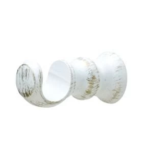 Image of Colours Modern White Wood Curtain pole bracket Dia35mm