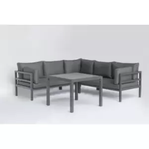Image of Harbour Lifestyle Cannes Corner Dining Lounge Set - Charcoal