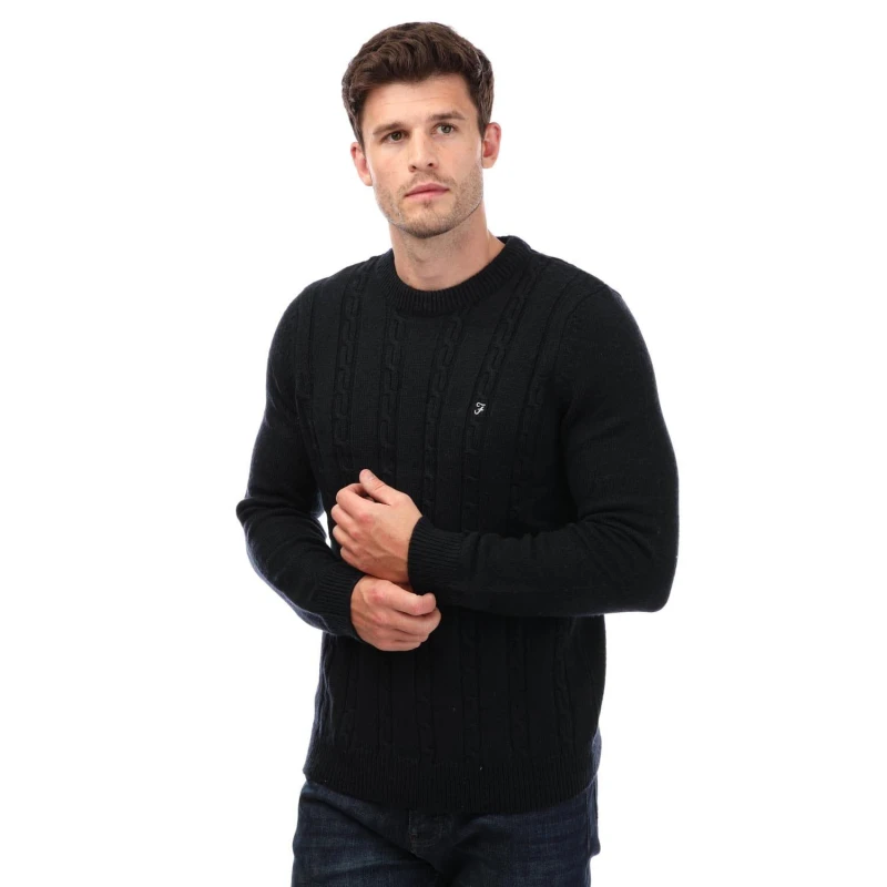 Image of Farah Winston Crew Knit - Blue Blue 2XL