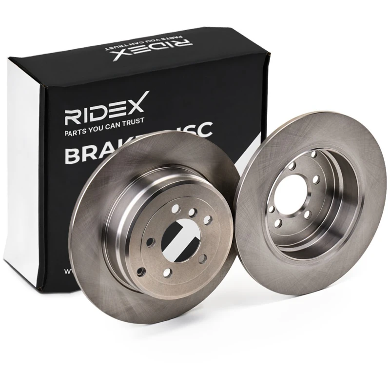 Image of RIDEX 82B1325 Brake disc Rear Axle, solid, Cast Iron, Uncoated, Untreated, without bolts/screws Cast Iron Brake Disc (82)
