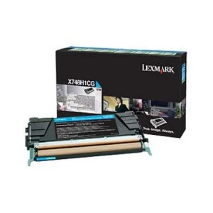 image of Lexmark X748H1CG Cyan Laser Toner Ink Cartridge