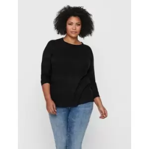 Image of ONLY Curvy Texture Knitted Pullover Women Black