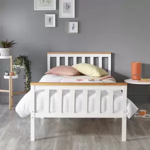 Image of Aspire Atlantic Bed Frame White and Natural Single