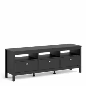 image of Madrid TV Unit with 3 Drawers, black