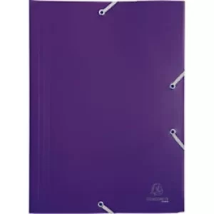 Image of Uni-Economy Elasticated 3 Flap Folder PP A4, Purple, Pack of 30
