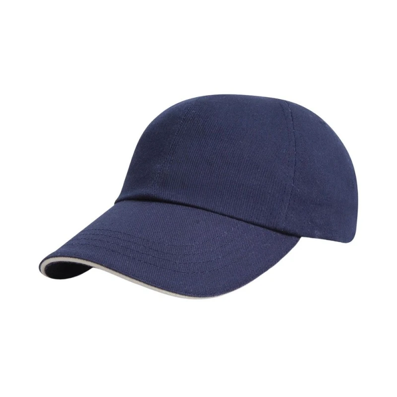 Image of Result Womens Heavy Brushed Cotton Sandwich Peak Baseball Cap in Navy Navy Female One Size
