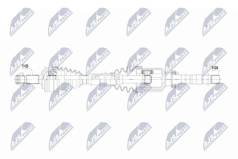 Image of NTY NPW-PE-120 Drive shaft Front Axle Right Drive Shaft (13)