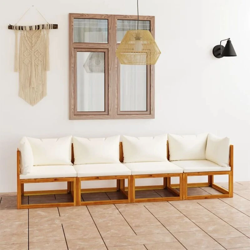Image of VIDAXL 4-Seater Garden Sofa with Cushions Solid Wood Acacia (uk/ie/fi/no only) Vidaxl 8720286906217