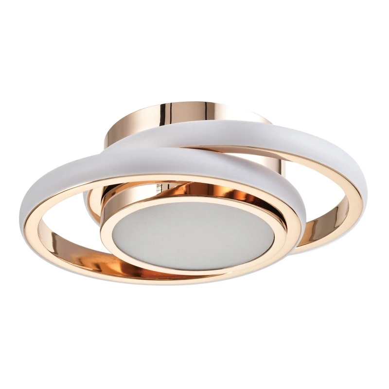Image of Happy Homewares Modern LED Ceiling Light with Round Rings & Central Downlighter in Gold Gold Unisex