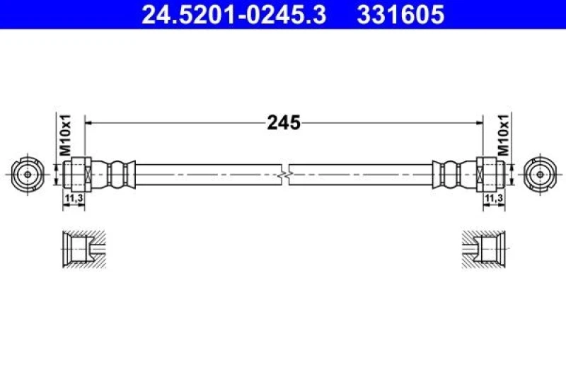 Image of Brake hose ATE 24.5201-0245.3