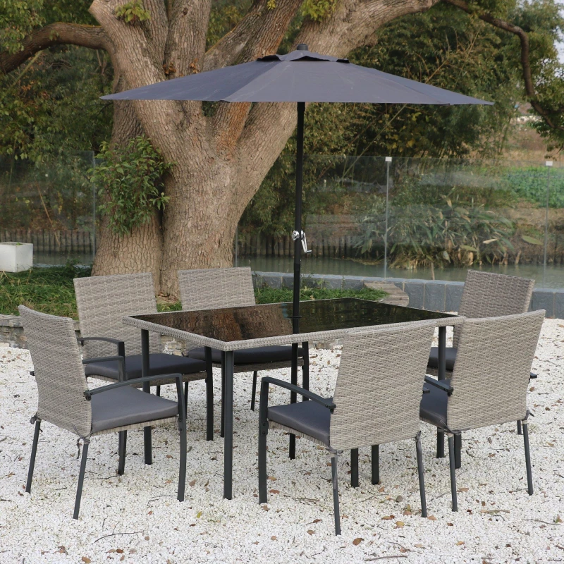 Image of Linea Tuscany Rattan 8 Piece Patio Set - Beige Beige One Size