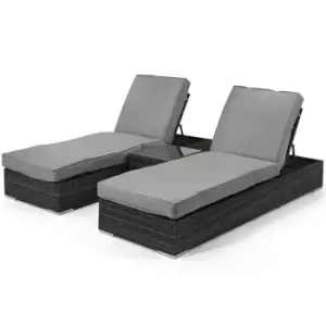 image of Maze Rattan Orlando Sunlounger Set Grey