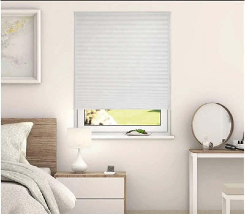 Image of Temporary Dim Out Pleated Blind Shade 200Cm Drop 50Cm Width White Pleated Blind
