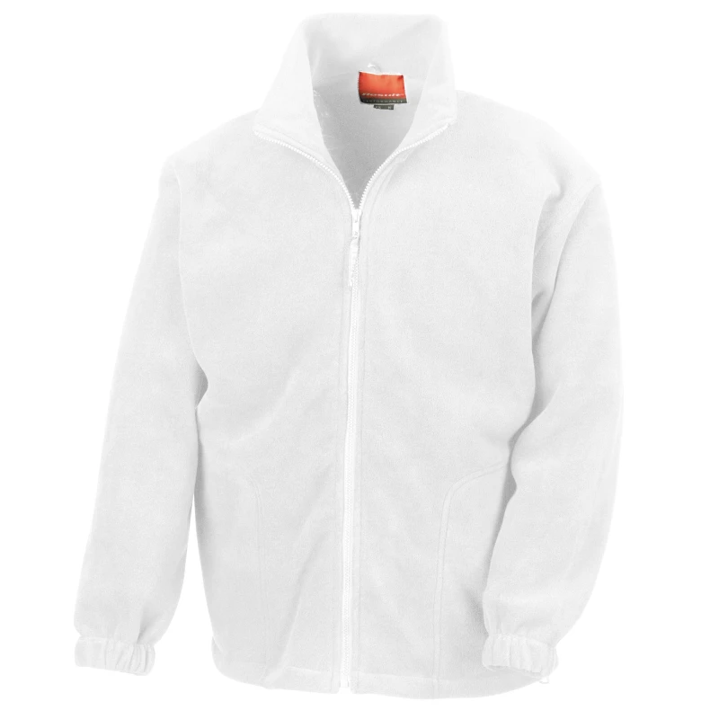 Image of Result Result Men Full Zip Active Fleece Anti Pilling Jacket in White Size: Small White S Male 5055747560688