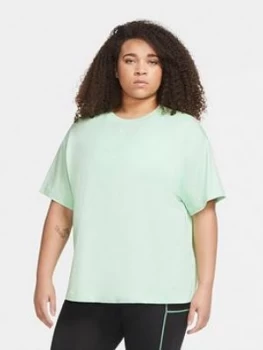 Image of Nike Nsw Essential Tee (curve), Light Green, Size 18-20=1X, Women
