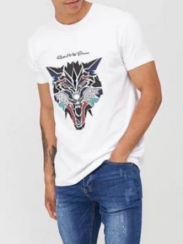 Image of Kings Will Dream Wolf T-Shirt - White, Size S, Men