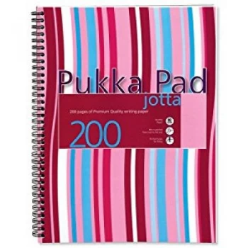 image of Pukka Pad A4 Jotta Notebook Wirebound Plastic Punched Ruled 200 Pages 80gsm Assorted Pack 3