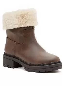 image of Rocket Dog Idea Faux Fur Ankle Boot - Brown, Size 5, Women