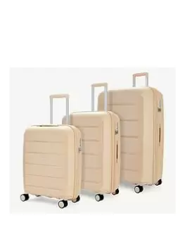 image of Rock Luggage Tulum TR-0239-BE 8 Wheel Beige Suitcase 3Pcs Set