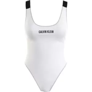 Image of Calvin Klein Scoop Back One Piece Swimsuit - White