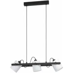 image of Hanging Ceiling Pendant Light Black White Adjustable Spots 3 Bulb Kitchen Lamp