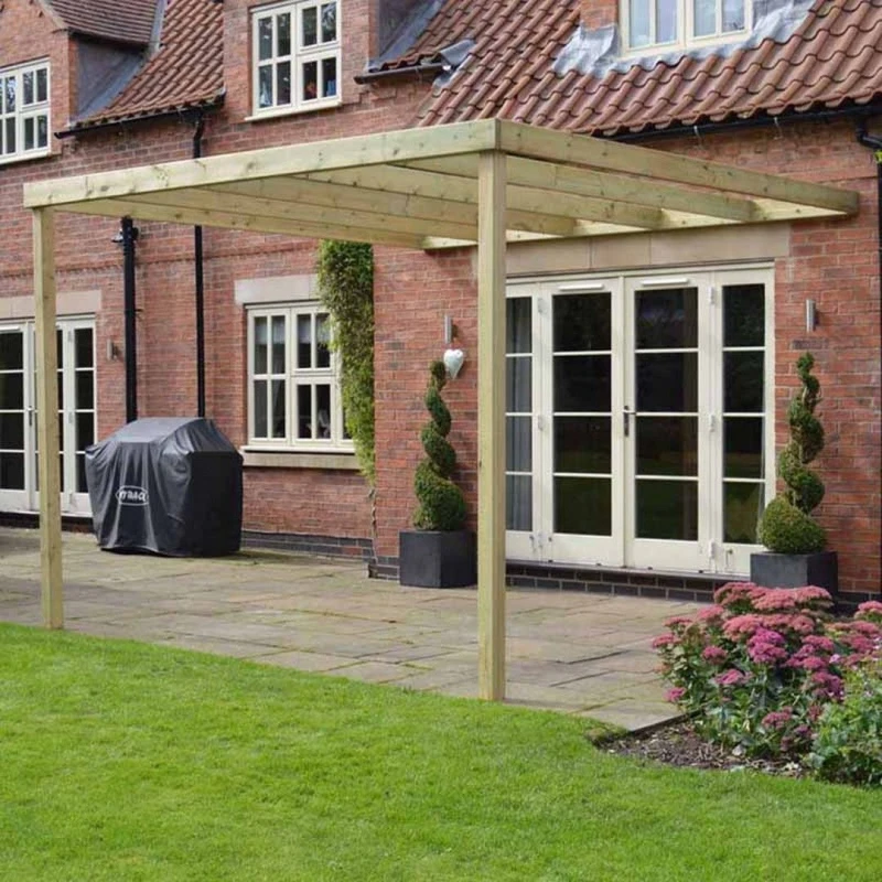 Image of Rutland County Garden Furniture Ltd Wall Mounted Box Pergola - L300 x W300 x H270cm - Light Green Light Green Unisex