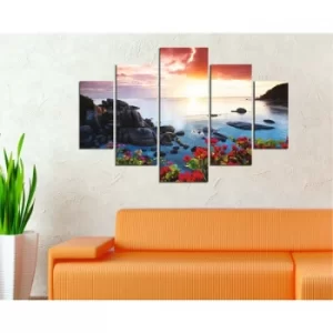 image of ST108 Multicolor Decorative MDF Painting (5 Pieces)