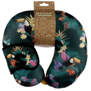 image of Relaxeazzz Toucan Party Travel Pillow & Eye Mask Set