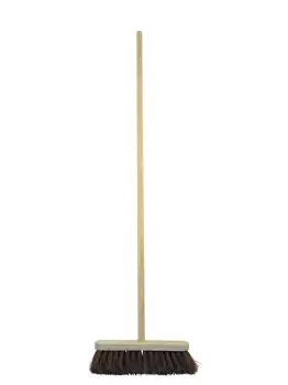 image of Soft Bristle Wooden Broom Head & Handle - 12in. 135504WH CLEENOL