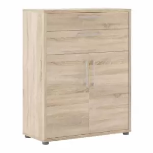 Image of Prima Bookcase 1 Shelf With 2 Drawers And 2 Doors In Oak Effect