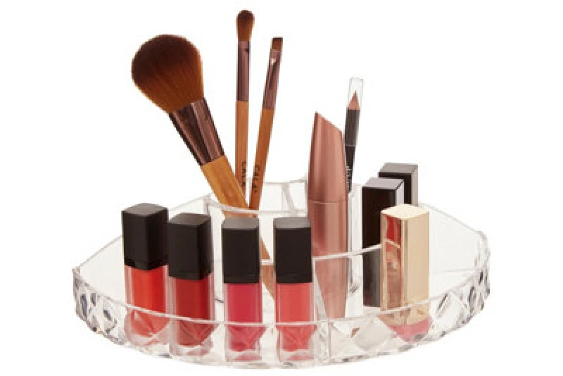 Image of Premier Housewares Beauty Semi Round Diamond Cosmetic Organiser Clear