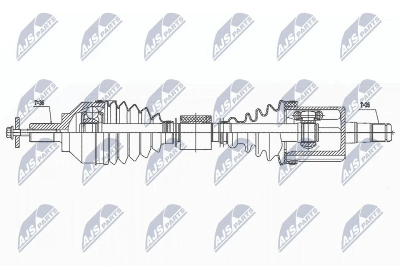 Image of NTY NPW-VV-139 Drive shaft Automatic Transmission, Front Axle Left Drive Shaft (13)