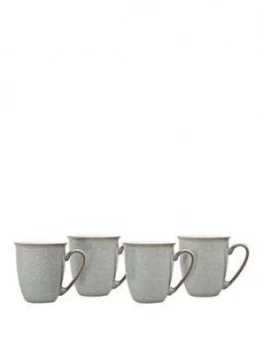Image of Denby Elements Set Of 4 Coffee Mugs ; Light Grey