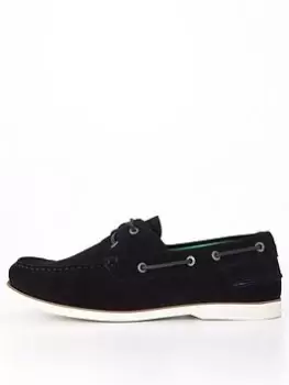 Image of Tommy Hilfiger Suede Boat Shoe, Blue, Size 43, Men