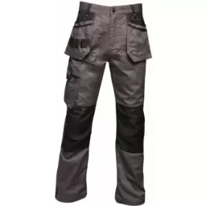 Image of Regatta Mens Incursion Work Trousers (30L) (Iron/Black) - Iron/Black