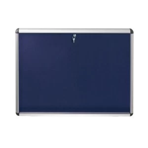 image of Nobo Lockable A1 745 x 1025mm Visual Insert Board with Internal Blue Felt Surface and Aluminium Frame