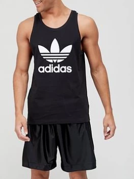 Image of adidas Originals Trefoil Tank Top - Black/White, Size 2XL, Men