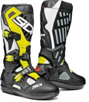 image of Sidi Atojo SRS Motocross Boots Black White Yellow