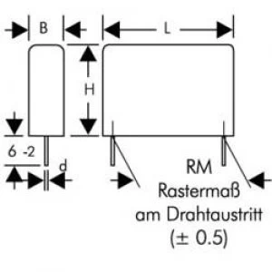 image of X2 suppression capacitor Radial lead 0.01 uF 250 V AC 20