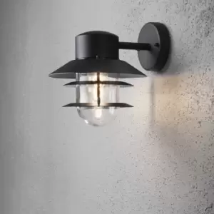 image of Modena Outdoor Modern Dome Wall Light Black Ip-44, IP44