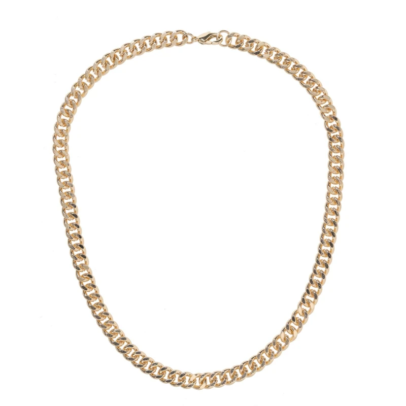 Image of Fabric Curb Chain Necklace - Gold Gold One Size