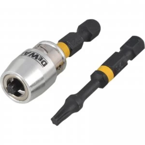 Image of DEWALT Impact Torsion Bit and Magnetic Screwlock Sleeve T20 50mm Pack of 2