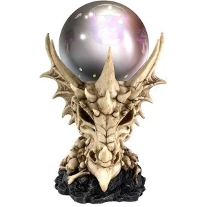 Image of Nemesis Now Skeletal Realm Dragon Skull and Light Up Orb Figurine 27cm