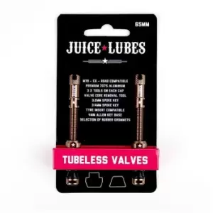 image of Juice Lubes Tubeless Valves, 65mm, Copper - Brown