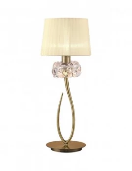 image of Table Lamp 1 Light E27 Large, Antique Brass with Cream Shade