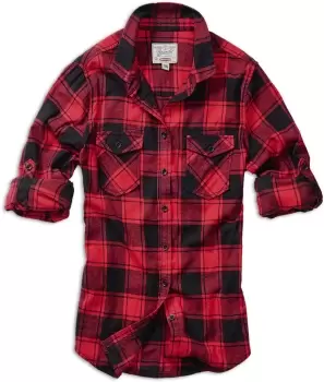 Image of Brandit Amy Flanell Ladies Shirt, black-red, Size L for Women, black-red, Size L for Women