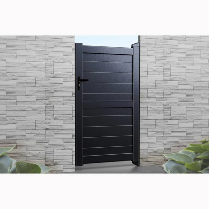 Image of Ready Made Gates Pedestrian Gate 900x2000mm Black Horizontal Solid Infill & Flat Top Black Unisex